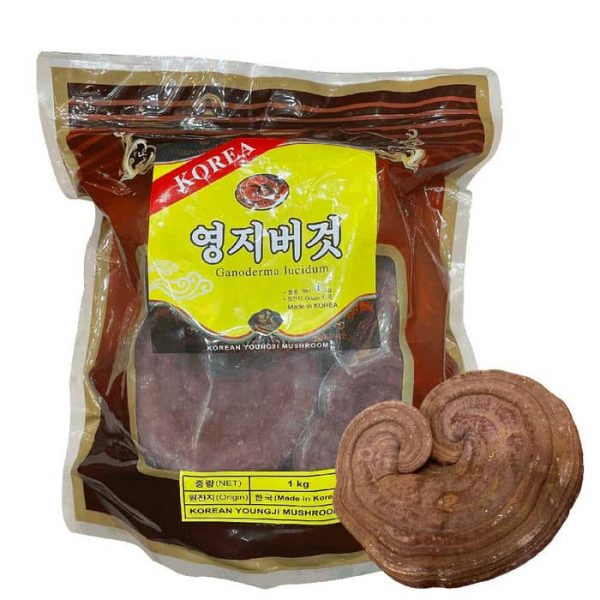 Nấm Linh Chi Hàn Quốc Túi Nâu 1Kg - Trồng Tự Nhiên (Hỗ Trợ Thái Lát)