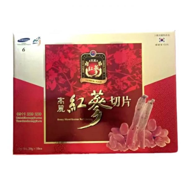 Hồng Sâm Tẩm Mật Ong Thái Lát Sambok Hộp 200gr