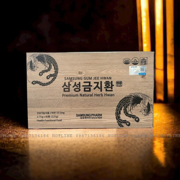 An Cung Ngưu Hoàng của Hãng Samsung Gum Jee Hwan Hộp Gỗ 60 Viên