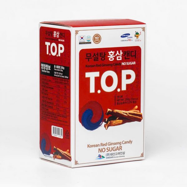 KẸO HỒNG SÂM HÀN QUỐC KHÔNG ĐƯỜNG T.O.P - 200Gr