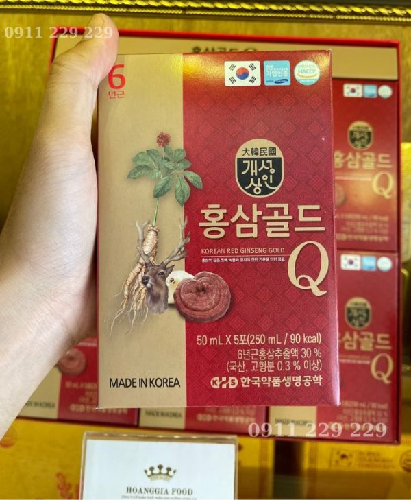Nước Hồng Sâm Linh Chi Nhung Hươu Hansusam Korean Red Ginseng Gold Q (Hộp 1500ml)