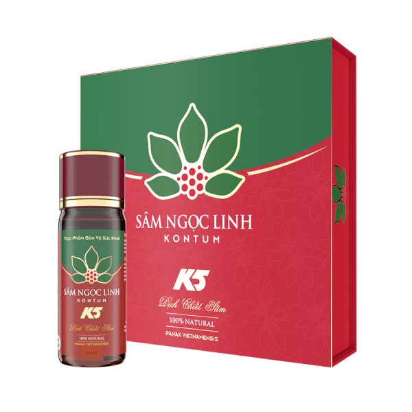 Dịch chiết Sâm Ngọc Linh K5 – 50ml – 10 chai/hộp